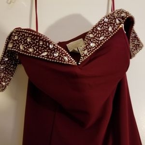Burgandy evening dress